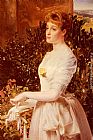 Anthony Frederick Sandys Canvas Paintings - Portrait Of Julia Smith Caldwell